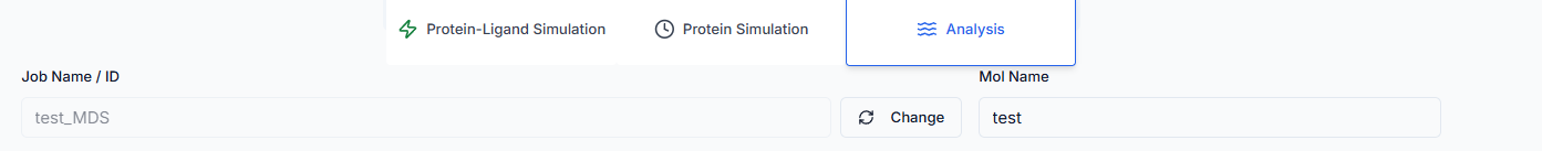 Analysis section with Load MD Files
