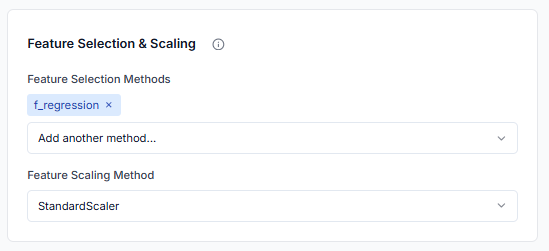 Feature selection and scaling methods